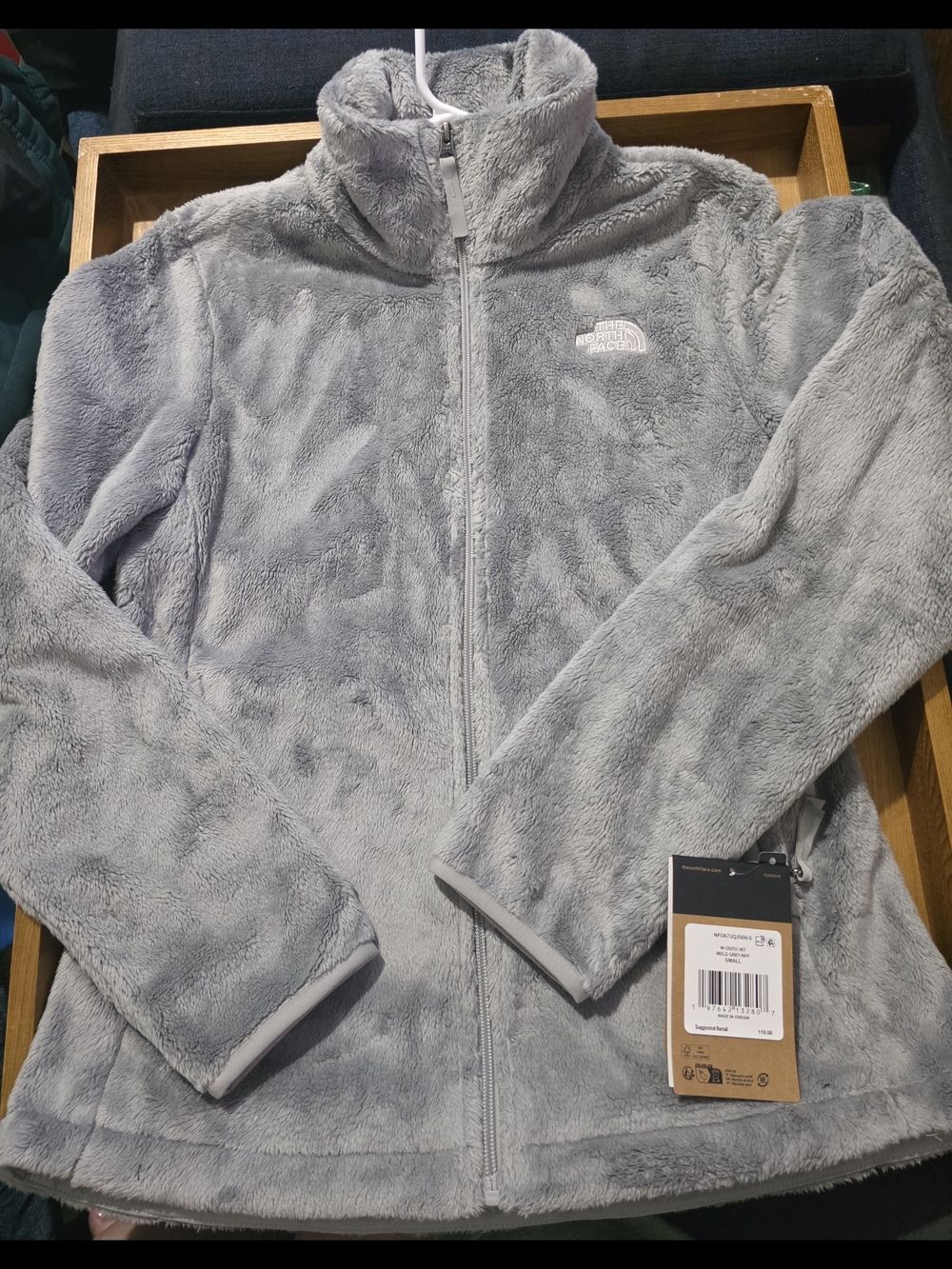 The North Face Women’s Light Gray Plush Osito-Style Fleece Jacket